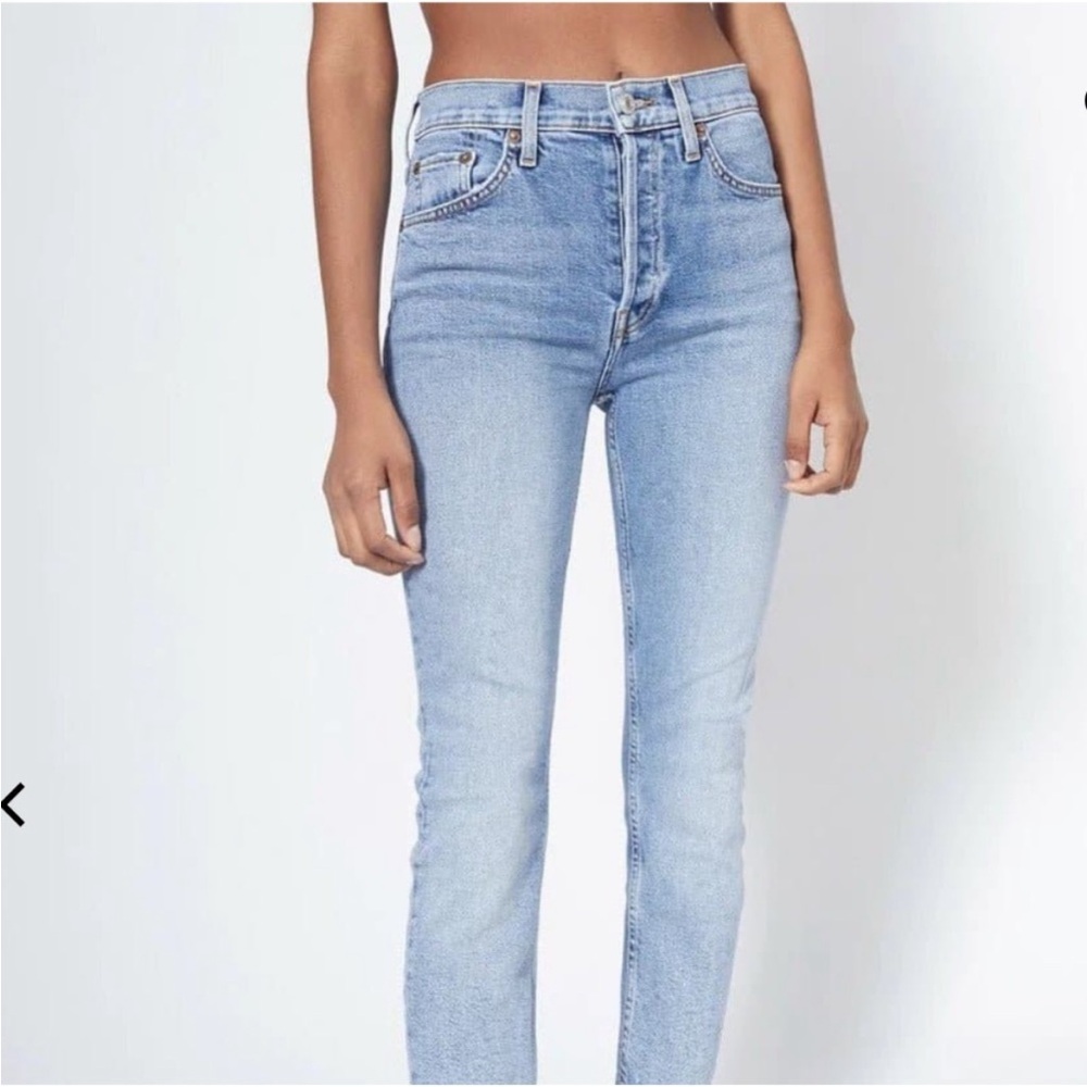 Re/Done Blue Ankle Cropped Jeans Timeless Style